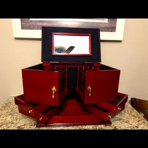 Cherrywood Jewelry Box with many compartments